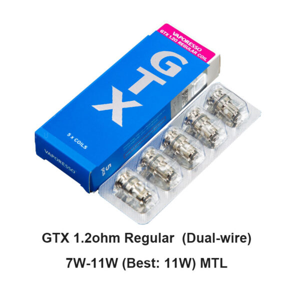 Vaporesso GTX Coil for Target 80 / Target PM30 , GTX One / Go 40 / Go 80, GEN Nano / Air 40 / PT60 / PT80 S / Gen160 / FIT 40, Xiron, Luxe PM40 / PM80 / PM80 S, SWAG PX80, Luxe XR / XR MAX / X PRO / LUXE X2 (5pcs/pack)