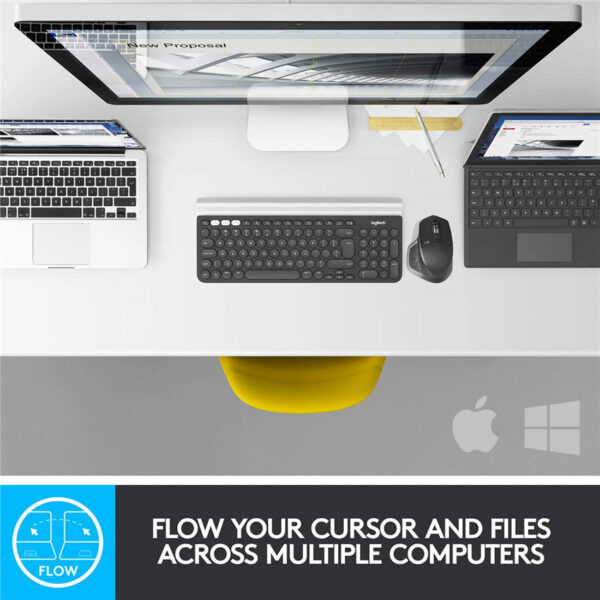 Logitech MX Master 2S Wireless Mouse – Use on Any Surface, Hyper-fast Scrolling Ergonomic Shape Rechargeable Control up to 3 Apple Mac and Windows Computers (Bluetooth or USB) Graphite(500 mAh)