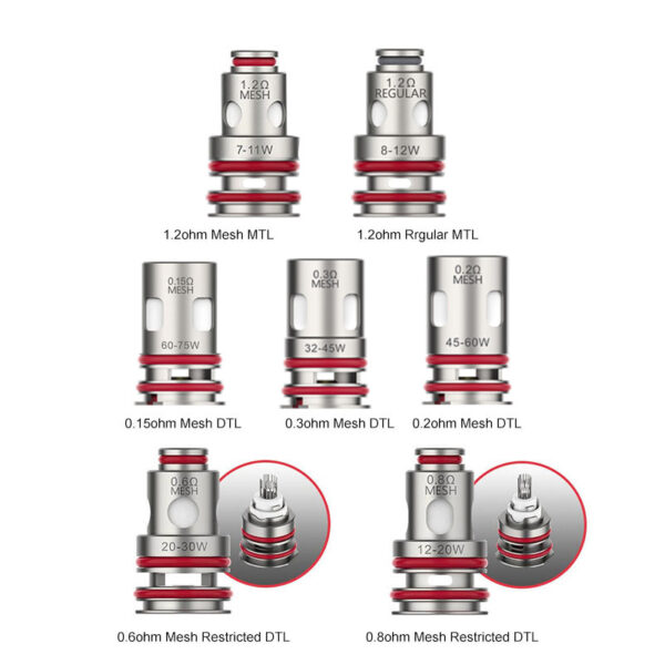 Vaporesso GTX Coil for Target 80 / Target PM30 , GTX One / Go 40 / Go 80, GEN Nano / Air 40 / PT60 / PT80 S / Gen160 / FIT 40, Xiron, Luxe PM40 / PM80 / PM80 S, SWAG PX80, Luxe XR / XR MAX / X PRO / LUXE X2 (5pcs/pack)