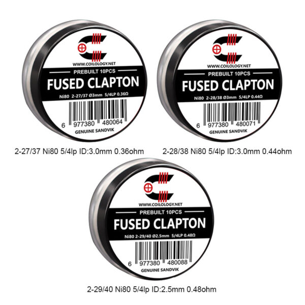 10pcs Coilology Pre-built Fused Clapton Coils