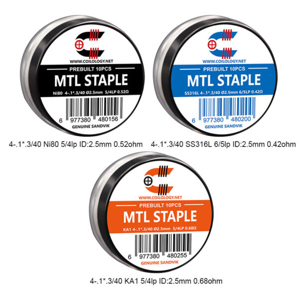 10pcs Coilology Pre-built MTL Staple Coils