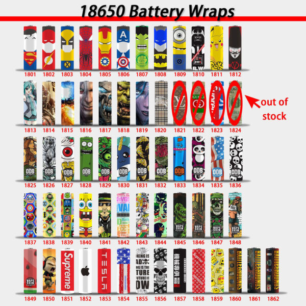 20pcs 18650 Battery Wrappers