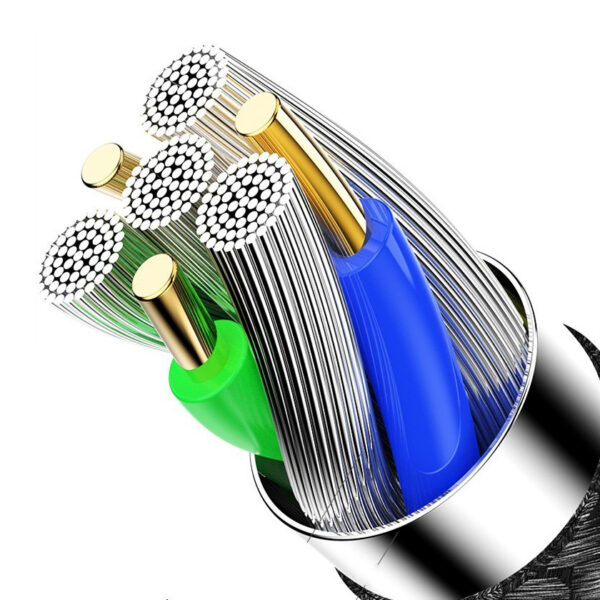 ROCK 3 in 1 Metal Stretchable Charge,Sync Cable 200cm