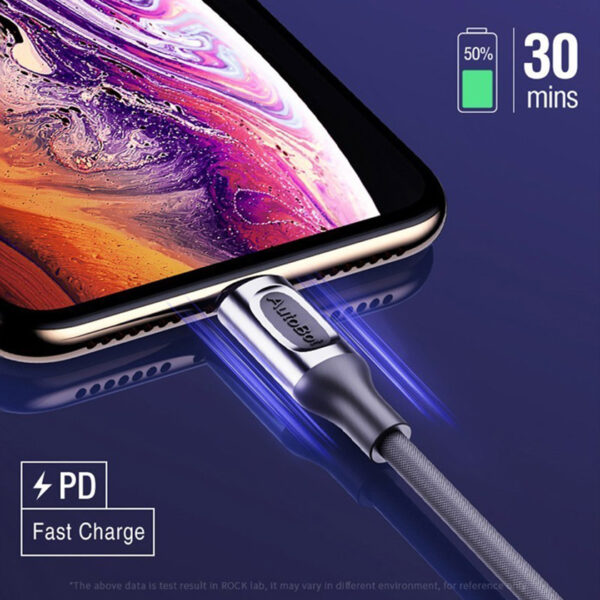 ROCK A1 MFi USB C to Lightning PD Fast Charge Sync Cable 100cm