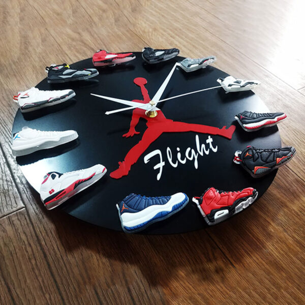 AJ01 Amazon Hot Style AJ Clock Basketball Supplies 3D Shoe Model AJ1-12 Generation Wall Clock Black And White Small Shoe Clock