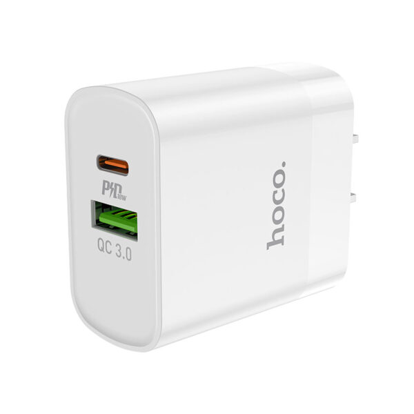 HOCO C80 Rapido PD+QC3.0 Fast Charger For 7/7 Plus/6S/6S Plus/6 Plus/6/SE (2020)/ 11/ 11Pro/11ProMax/XsMax,/XR/ XS/X/8/8 Plus/ AirPods/Ipad/Samsung/LG/HTC/Huawei/Moto/xiao MI and More