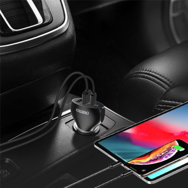 CHOETECH C0062 Three ports PD type C Car Charger