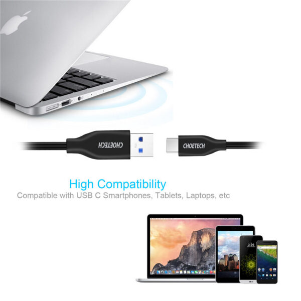 CHOETECH AC3001 Nickel-plated Connectors, USB to TYPE-C Cable
