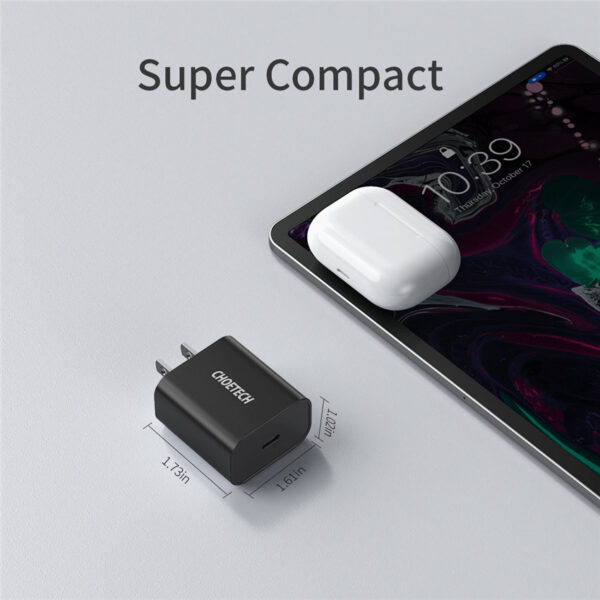 CHOETECH Q5004 18W USB-C PD Fast Charging For 7/7 Plus/6S/6S Plus/6 Plus/6/SE (2020)/ 11/ 11Pro/11ProMax/XsMax,/XR/ XS/X/8/8 Plus/ AirPods/Ipad/Samsung/LG/HTC/Huawei/Moto/xiao MI and More