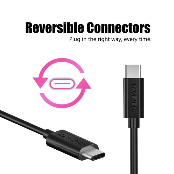 CHOETECH Nickel-plated Connectors, TYPE-C to TYPE-C Cable