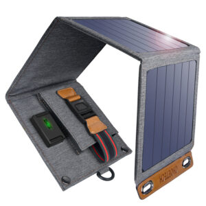 CHOETECH SC004 14W Three Panels Solar Charger Single USB(5V/2.1A Max Overall), Portable Waterproof Solar Panels Phone Charger Compatible With Phone 11/Xs/XR/X/8, iPad, Samsung Galaxy, LG, Google Pixel And More