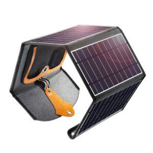 CHOETECH SC005 22W Three Panels Solar Charger Dual USB(5V/4A Max Overall), Portable Waterproof Solar Panels Phone Charger Compatible With Phone 11/Xs/XR/X/8, iPad, Samsung Galaxy, LG, Google Pixel And More