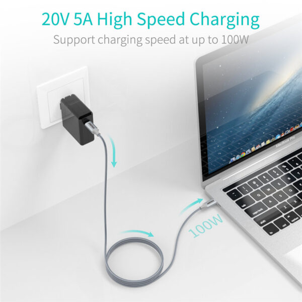 CHOETECH XCC-1002-GY PD100W TYPE-C To TYPE-C Cable(1.8M)