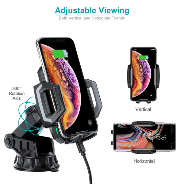 CHOETECH T521-S Fast Wireless Car Charging Dock For 11/11Pro/11ProMax/XR/XsMax/XS/X/8/8Plus/S20/S10/S9/S8/Note 10/Note 9 and More