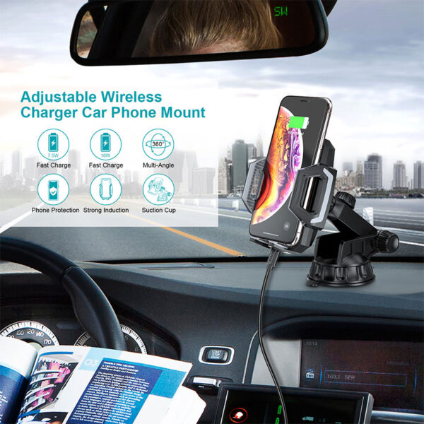 CHOETECH T521-S Fast Wireless Car Charging Dock For 11/11Pro/11ProMax/XR/XsMax/XS/X/8/8Plus/S20/S10/S9/S8/Note 10/Note 9 and More