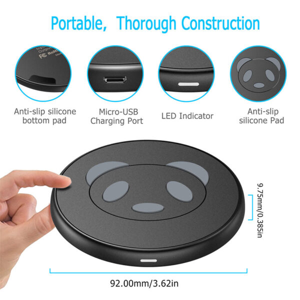 CHOETECH T528-S Panda Fast Wireless Charging Pad 10W For 11/11Pro/11ProMax/XR/XsMax/XS/X/8/8Plus/S20/S10/S9/S8/Note 10/Note 9 and More