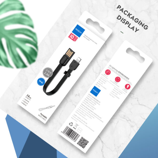 ROCK Lightning Portable Charge,Sync Cable with Keychain 14cm