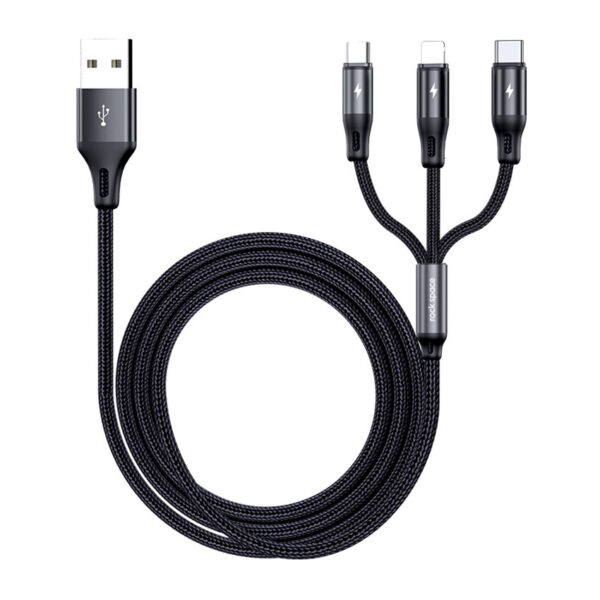 Rock G15 3 in 1 Metal Braided Charging Cable