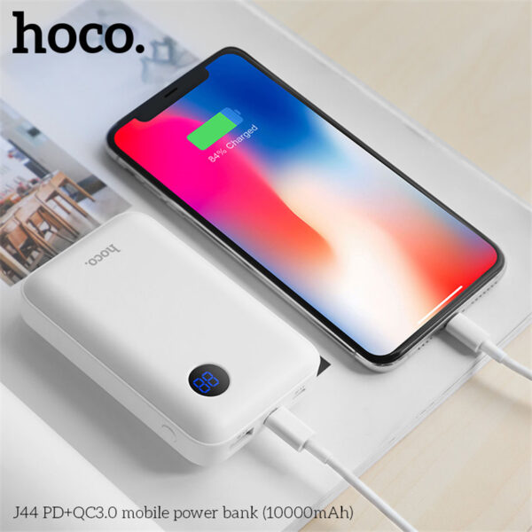 HOCO J44 PD+QC3.0 Mobile Power Bank High Speed Charging For 7/7 Plus/6S/6S Plus/6 Plus/6/SE (2020)/ 11/ 11Pro/11ProMax/XsMax,/XR/ XS/X/8/8 Plus/ AirPods/Ipad/Samsung/LG/HTC/Huawei/Moto/xiao MI and More(10000mAh)