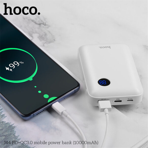 HOCO J44 PD+QC3.0 Mobile Power Bank High Speed Charging For 7/7 Plus/6S/6S Plus/6 Plus/6/SE (2020)/ 11/ 11Pro/11ProMax/XsMax,/XR/ XS/X/8/8 Plus/ AirPods/Ipad/Samsung/LG/HTC/Huawei/Moto/xiao MI and More(10000mAh)
