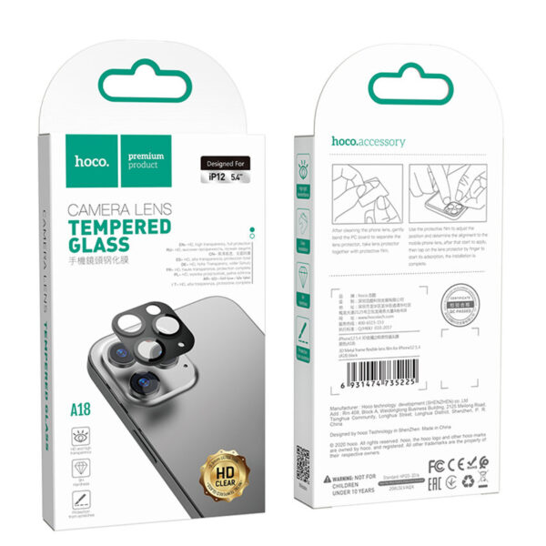 HOCO A18 3D Metal Frame Flexible Lens Film For 12mimi 12 12Pro 12ProMax