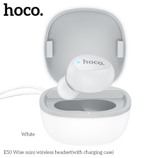 HOCO E50 Smart Mini Bluetooth Headset With Charging box(50mAh)