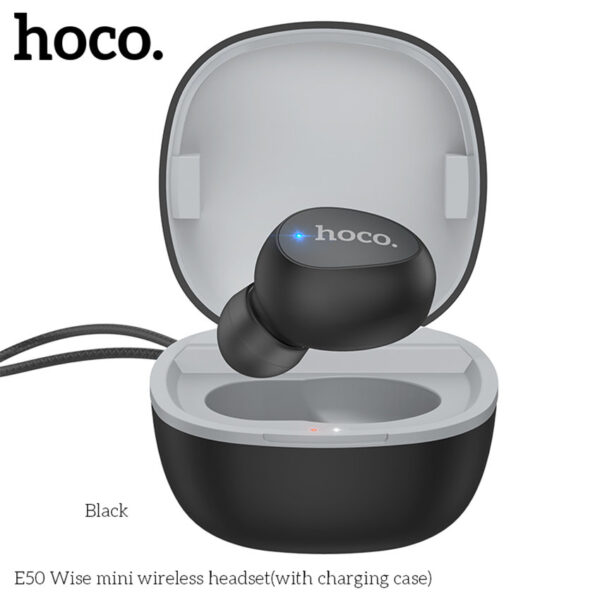 HOCO E50 Smart Mini Bluetooth Headset With Charging box(50mAh)
