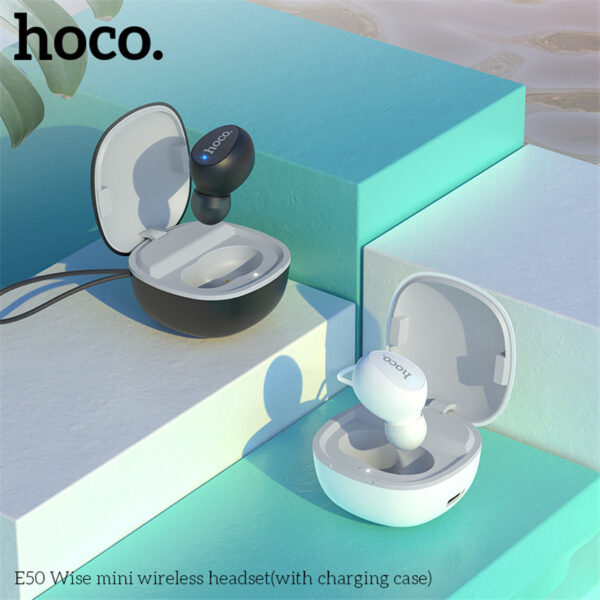 HOCO E50 Smart Mini Bluetooth Headset With Charging box(50mAh)