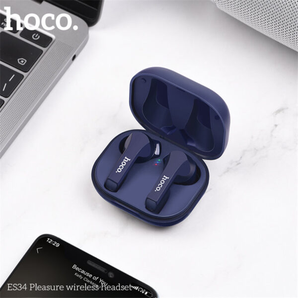 HOCO ES34 True Wireless Earbuds With Charging Case Bulit-in Mic Premium Sound With Deep Bass For Sport Running (400mAh)