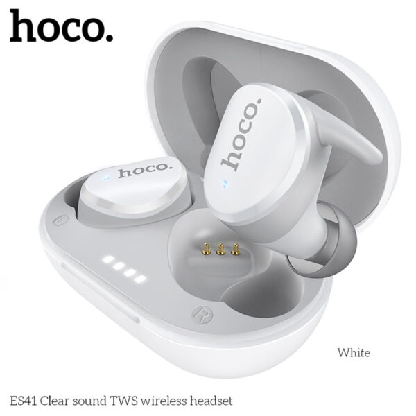 HOCO ES41 Bluetooth 5.0 True Wireless Earbuds With Charging Case Bulit-in Mic Premium Sound With Deep Bass For Sport Running(400mAh)