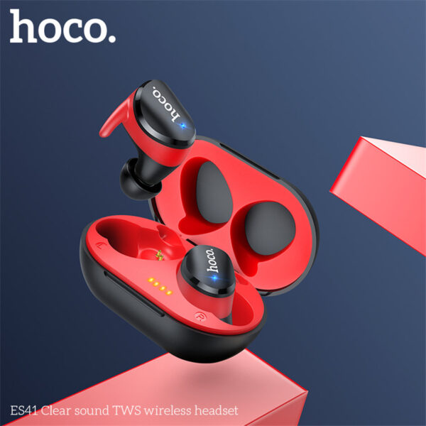 HOCO ES41 Bluetooth 5.0 True Wireless Earbuds With Charging Case Bulit-in Mic Premium Sound With Deep Bass For Sport Running(400mAh)