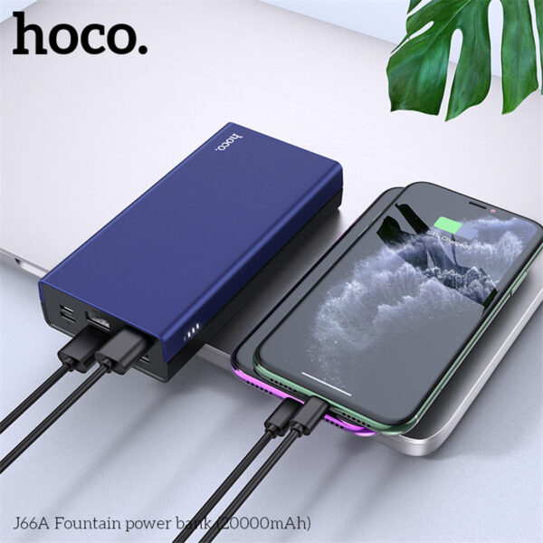 HOCO J66A Mobile Power Supply High Speed Charging For 7/7 Plus/6S/6S Plus/6 Plus/6/SE (2020)/ 11/ 11Pro/11ProMax/XsMax,/XR/ XS/X/8/8 Plus/ AirPods/Ipad/Samsung/LG/HTC/Huawei/Moto/xiao MI and More(Lithium Polymer 20000mAh)