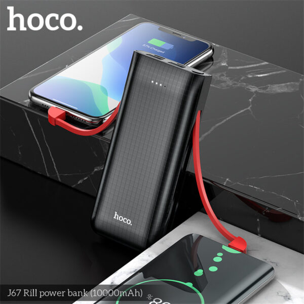 HOCO J67 Mobile Power Supply High Speed Charging For 7/7 Plus/6S/6S Plus/6 Plus/6/SE (2020)/ 11/ 11Pro/11ProMax/XsMax,/XR/ XS/X/8/8 Plus/ AirPods/Ipad/Samsung/LG/HTC/Huawei/Moto/xiao MI and More (Lithium Polymer 10000mAh)