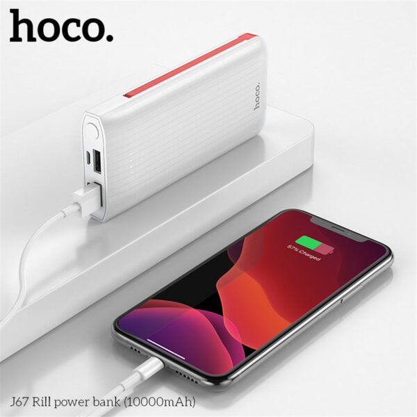 HOCO J67 Mobile Power Supply High Speed Charging For 7/7 Plus/6S/6S Plus/6 Plus/6/SE (2020)/ 11/ 11Pro/11ProMax/XsMax,/XR/ XS/X/8/8 Plus/ AirPods/Ipad/Samsung/LG/HTC/Huawei/Moto/xiao MI and More (Lithium Polymer 10000mAh)