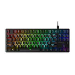 HyperX Alloy Origins Core – Mechanical Gaming Keyboard, Software-Controlled Light & Macro Customization Compact Form Factor RGB LED Backlit – Linear HyperX Red Switch（HX-KB7AQX-US）