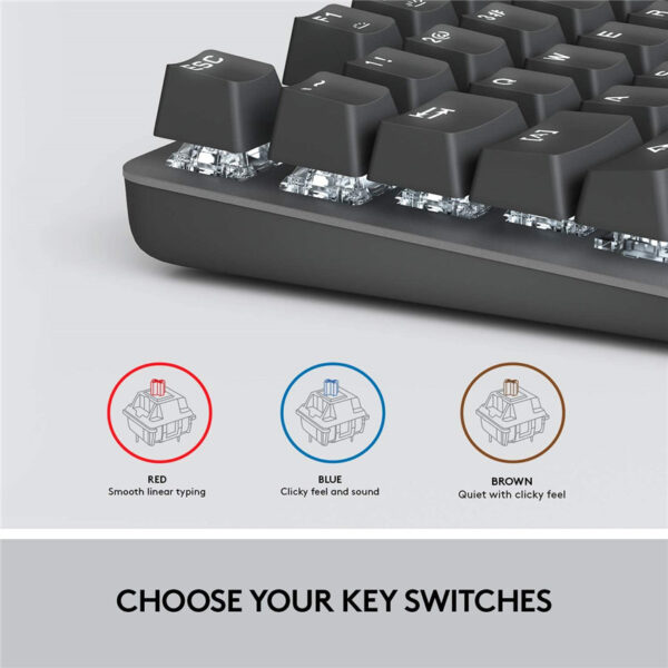 Logitech K845 Mechanical Illuminated Keyboard Mechanical Switches Strong Adjustable Tilt Legs Full Size Aluminum Top Case 104 Keys USB Corded Windows (TTC Brown Switches)
