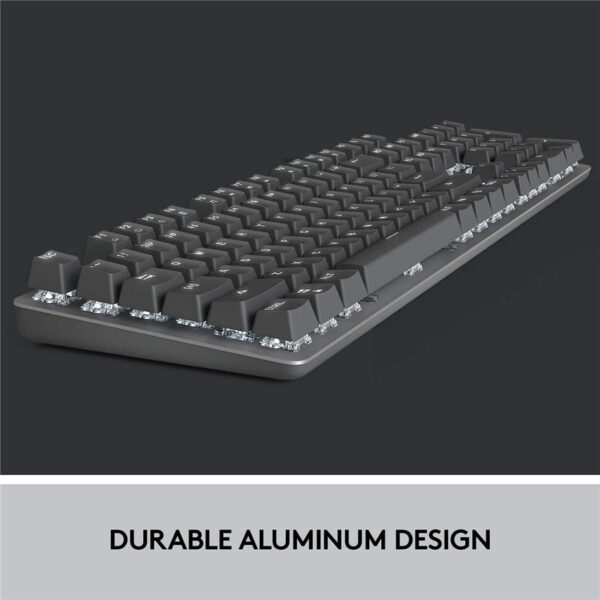 Logitech K845 Mechanical Illuminated Keyboard Mechanical Switches Strong Adjustable Tilt Legs Full Size Aluminum Top Case 104 Keys USB Corded Windows (TTC Brown Switches)
