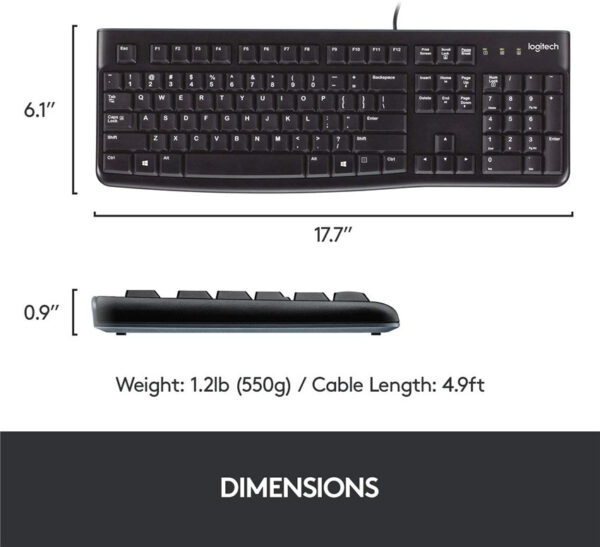 Logitech Desktop MK120 Durable Comfortable USB Mouse and keyboard Combo