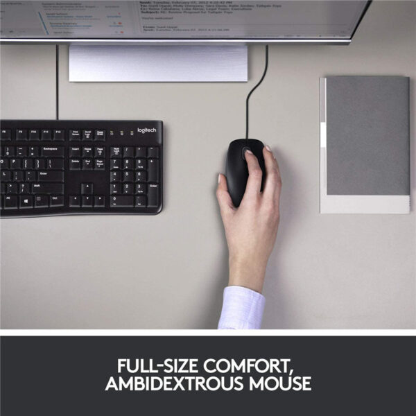 Logitech Desktop MK120 Durable Comfortable USB Mouse and keyboard Combo