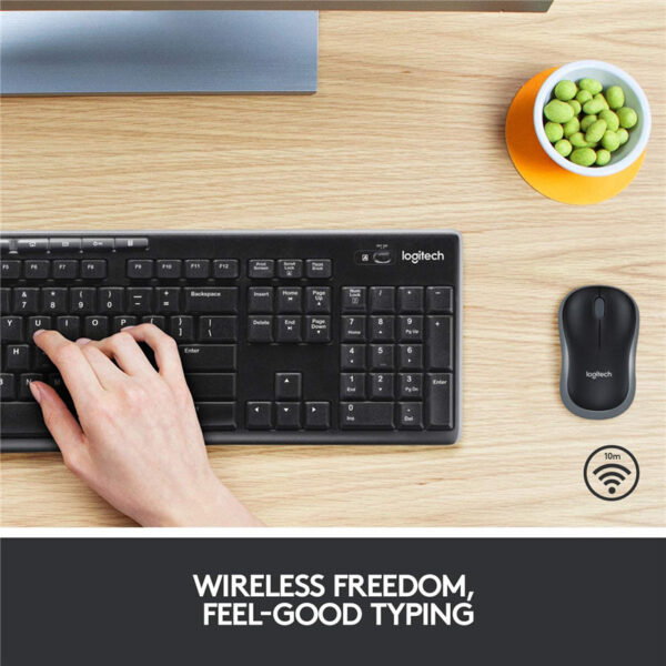 Logitech MK270 Wireless Keyboard and Mouse Combo - Keyboard and Mouse Included 2.4GHz Dropout-Free Connection Long Battery Life (Frustration-Free Packaging)