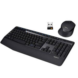 Logitech MK345 Wireless Combo Full-Sized Keyboard with Palm Rest and Comfortable Right-Handed Mouse – Black