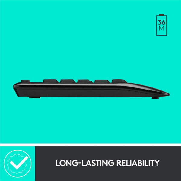 Logitech MK345 Wireless Combo Full-Sized Keyboard with Palm Rest and Comfortable Right-Handed Mouse - Black