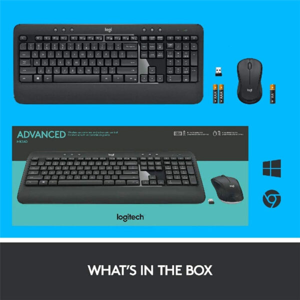 Logitech MK540 Advanced - Keyboard And Mouse Set - Wireless - 2.4 GHz - UK English QWERTY