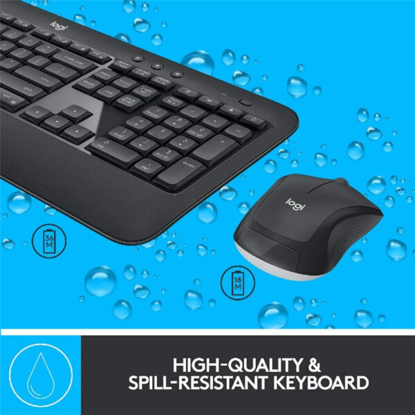 Logitech MK540 Advanced - Keyboard And Mouse Set - Wireless - 2.4 GHz - UK English QWERTY