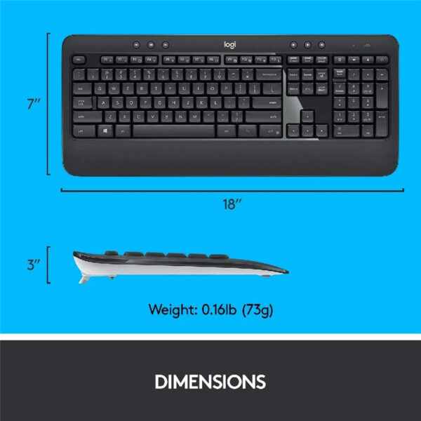 Logitech MK540 Advanced - Keyboard And Mouse Set - Wireless - 2.4 GHz - UK English QWERTY