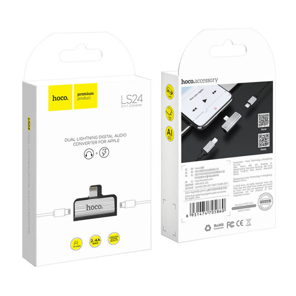 HOCO LS24 Dual Lightning Digital Audio Converter For Apple
