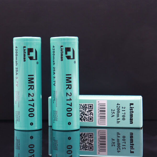 2pcs Listman IMR 21700 4200mAh 25A Flat Top Li-ion Rechargeable Battery