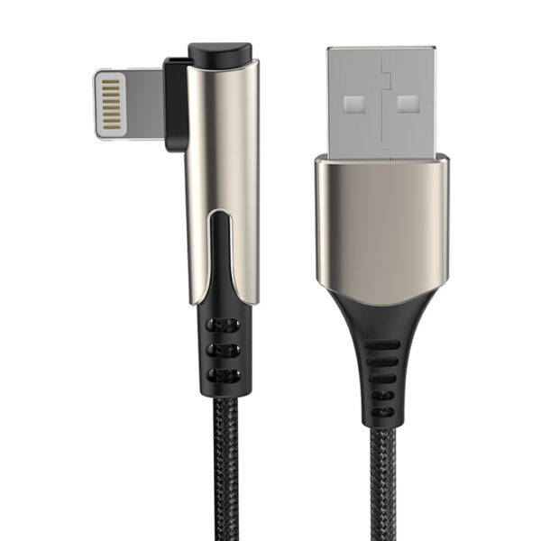 ROCK M1 Lightning Zn-alloy Braided Charge,Sync Cable 100cm