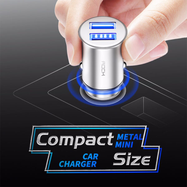 ROCK Metal mini Car charger 4.8A