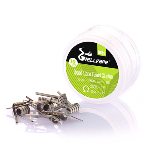 Hellvape Ni80 Quad Core Fused Clapton Prebuilt Wire 28Ga*4+36Ga (0.28ohm)(10Pcs/Pack) (SALE)